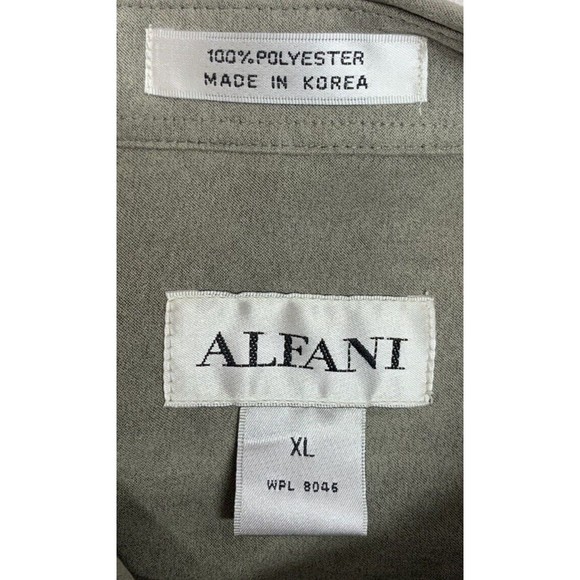 Alfani Button Down Shirt Men's Size XL Beige Short Sleeve Double Chest Pockets - Picture 11 of 12